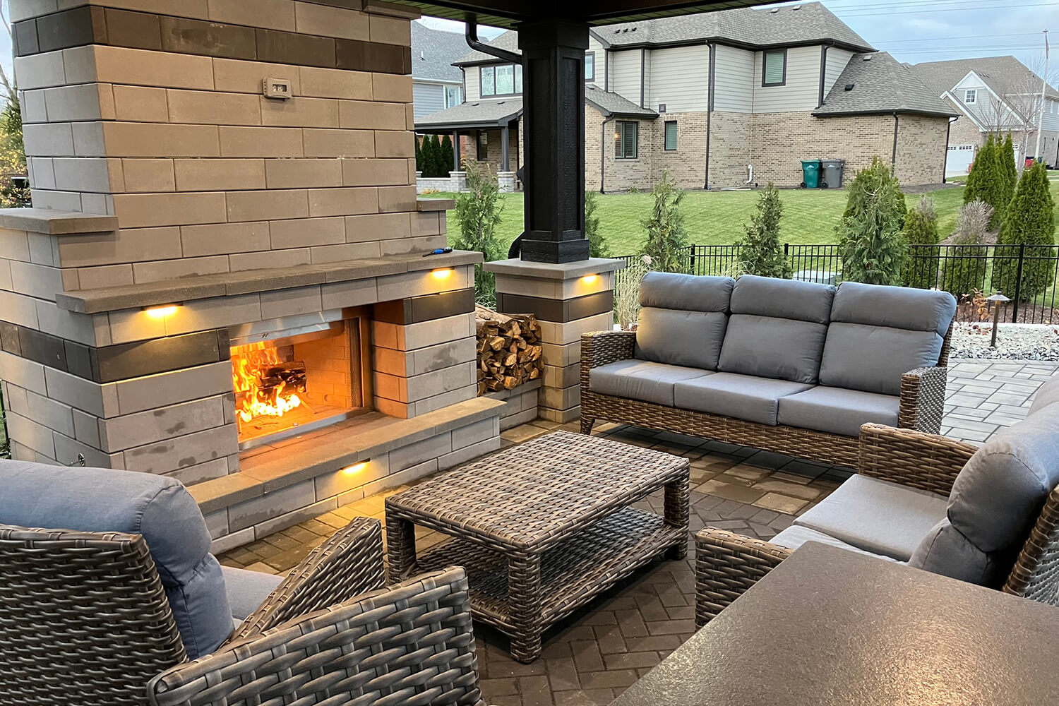 Fire Feature, Patio, and Landscape Design by A Touch of Green