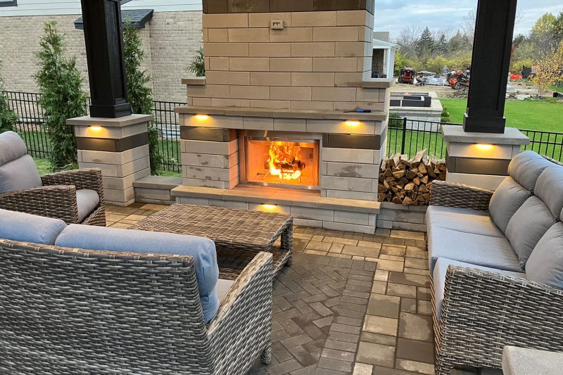 Fire Feature, Pavers, and Landscape Design by A Touch of Green