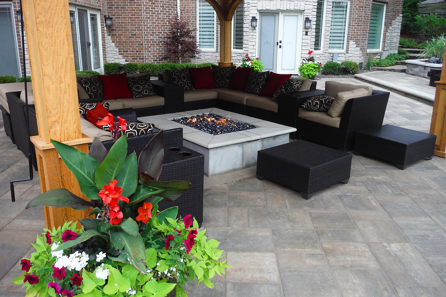 Paver Patio, Fire Feature, and Landscape Design by A Touch of Green