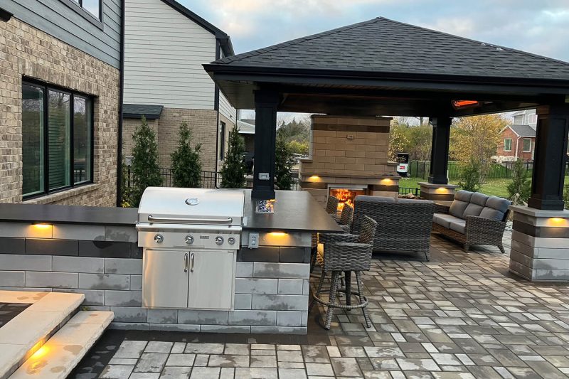 Pergolas, Outdoor Kitchen, and Landscape Design by A Touch of Green