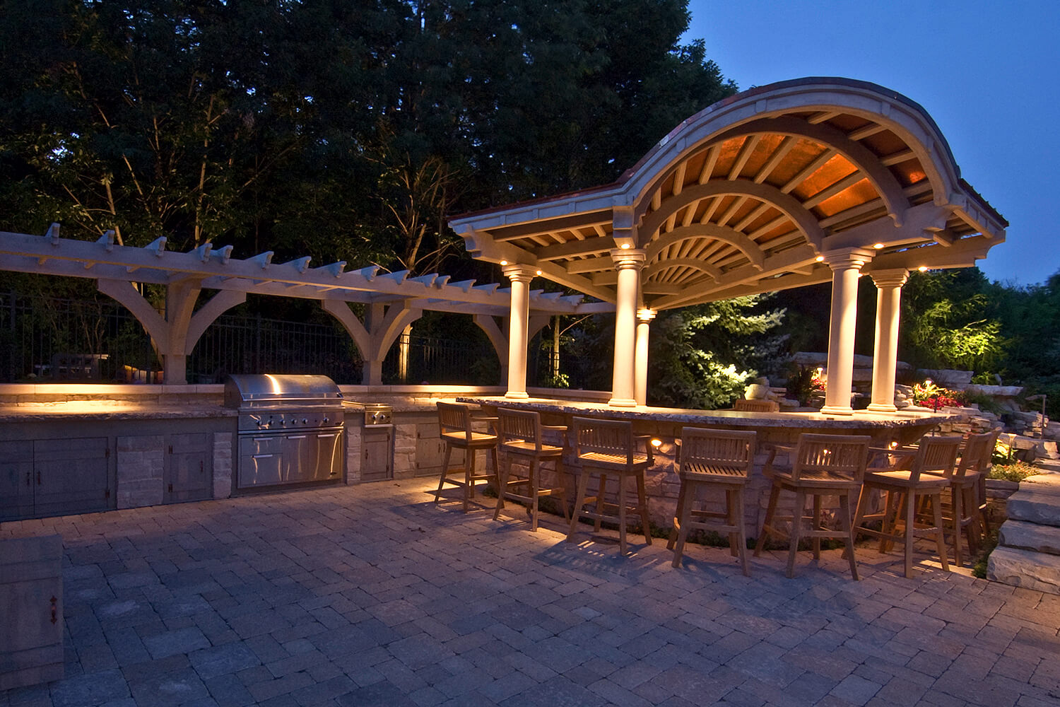 Pergola, Outdoor Lighting, and Landscape Design by A Touch of Green